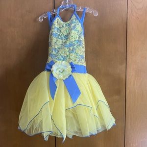 Weissman CSM 5/6 yellow and blue tutu dance costume